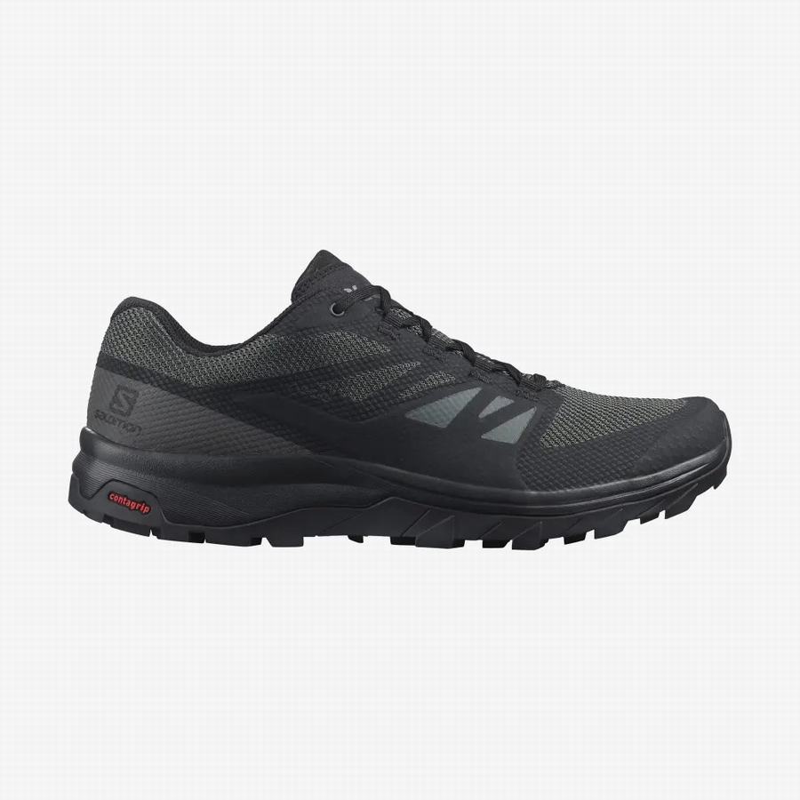 Salomon Outline Wide Gore-tex Turisticka Obuv Panske Čierne |WSX4455ZY|